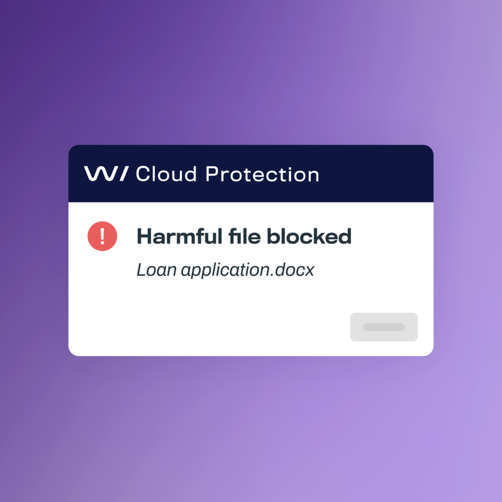 Harmful file is blocked by advanced threat protection on WithSecure™ Cloud Protection for Salesforce