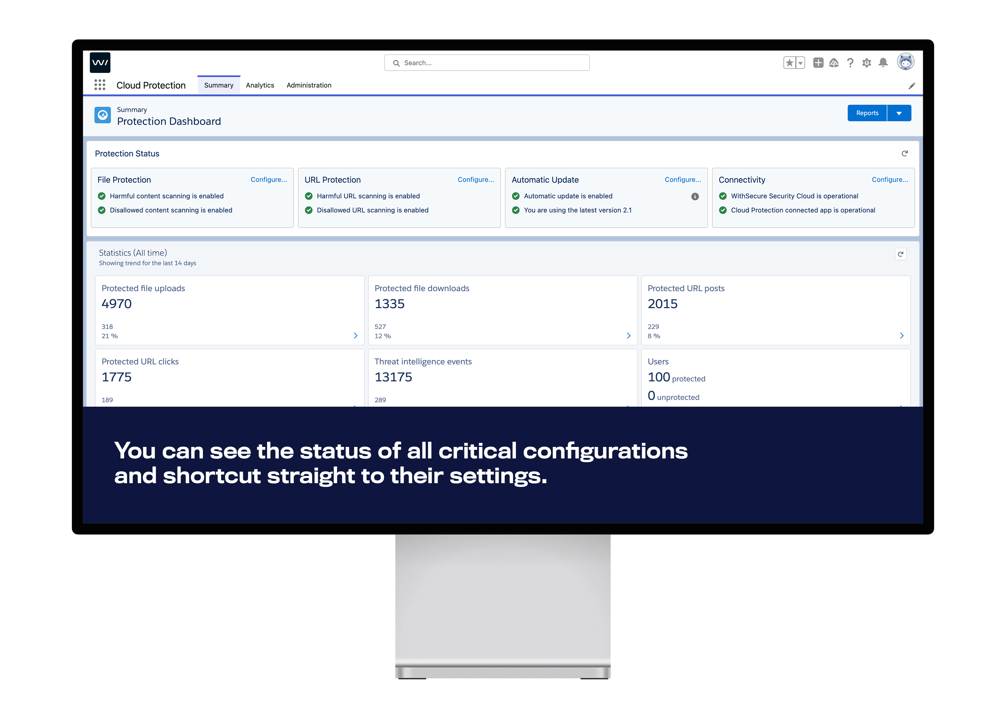 You can see the status of critical security configurations in the Salesforce UI