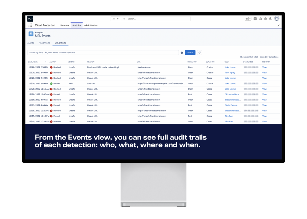 You can see full audit trails of user interactions with content on your Salesforce