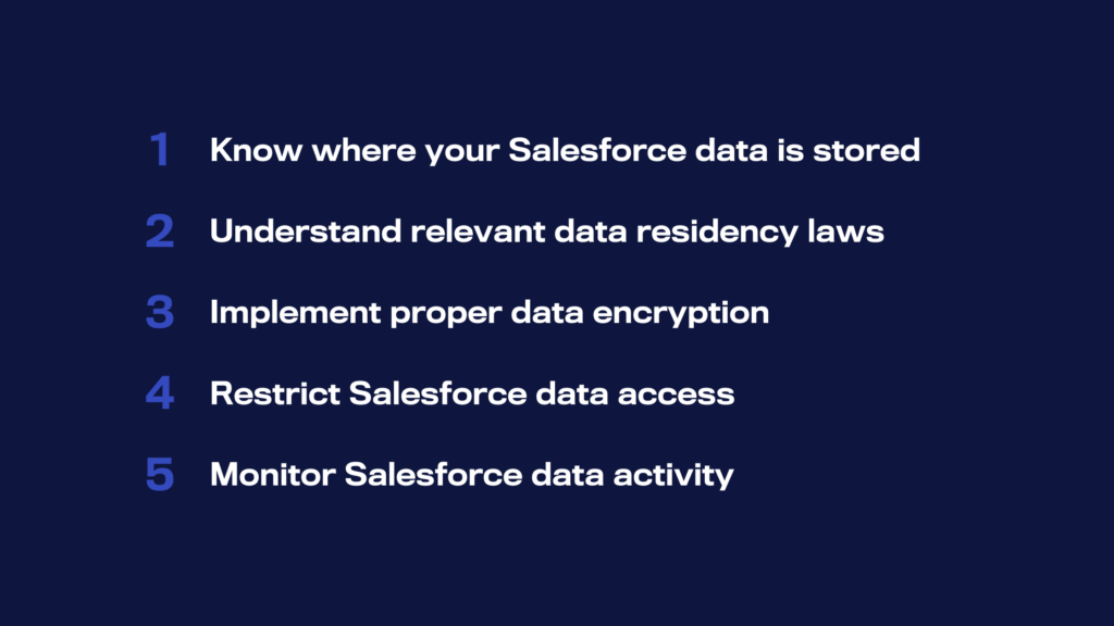 Salesforce data residency best practices list